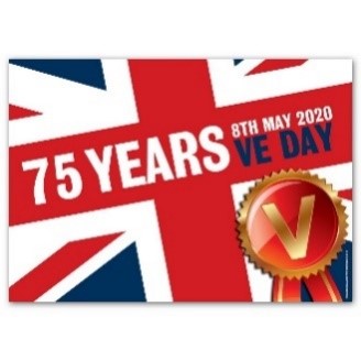 VE Day 75 Years 2020 Union Jack Poster Decoration - A3 – Party Packs