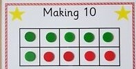 Making 10, ten frame, number bonds, mat and counters, EYFS, KS1 ...