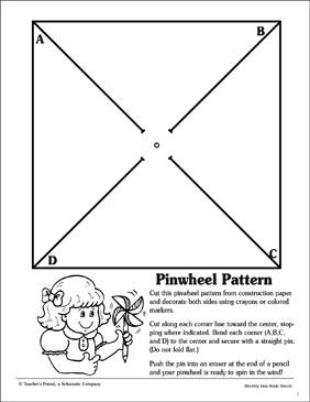 Pinwheel Pattern | Printable Arts, Crafts and Skills Sheets