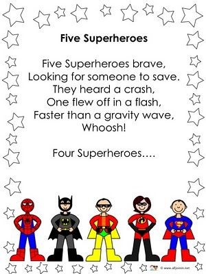 5 Superheroes Rhyme (With images) | Superhero classroom theme ...